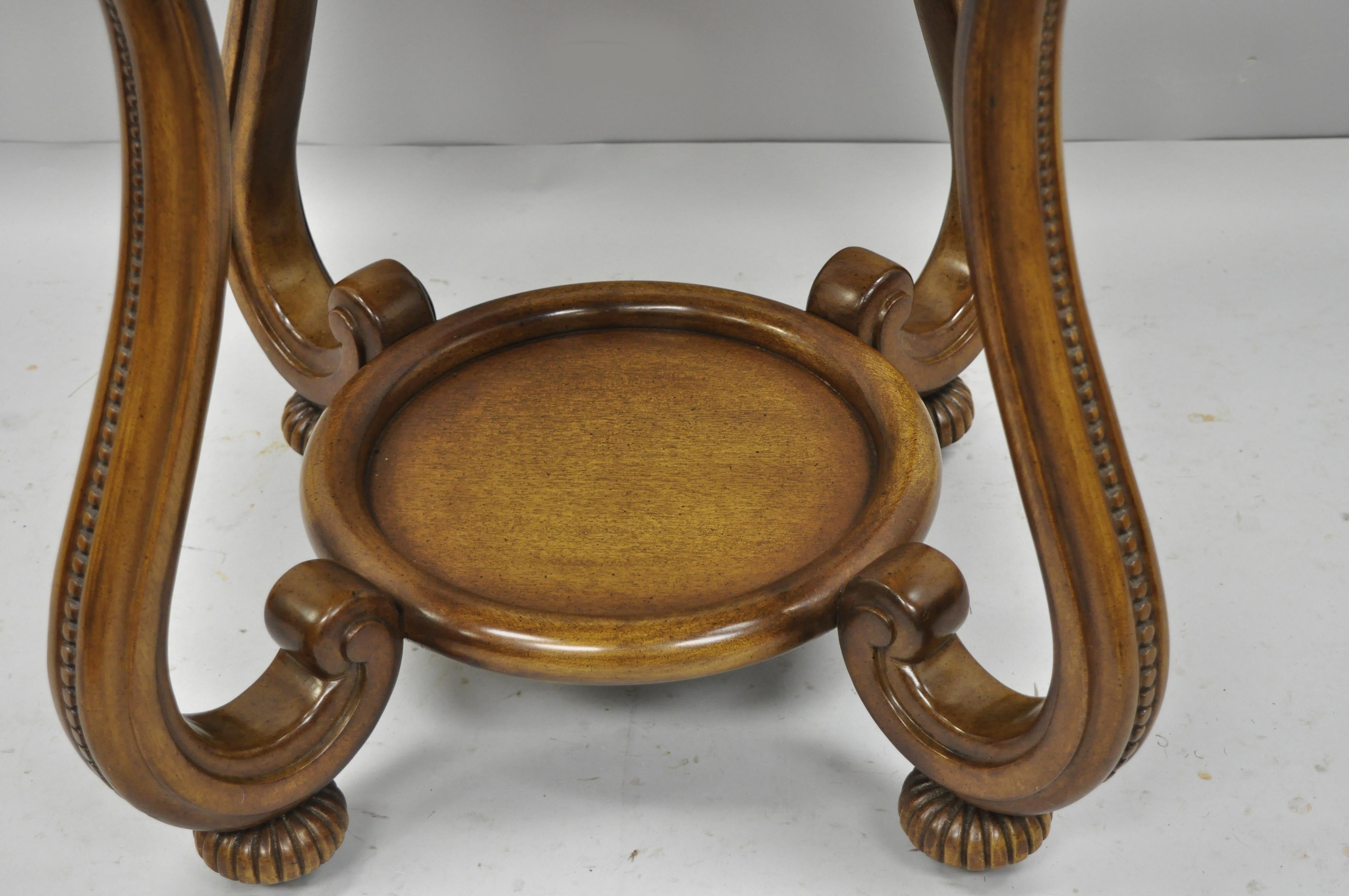 Vintage Hollywood Regency French Style Pink Marble-Top Round Side Table In Good Condition In Philadelphia, PA