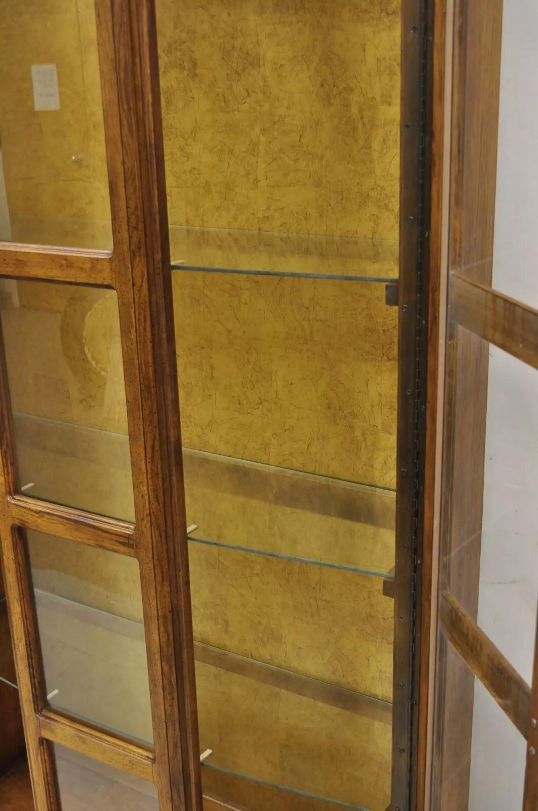 Vintage Hollywood Regency Fruitwood Arched 2 Door Glass 75