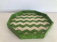 Vassoio da portata geometrico vintage Hollywood Regency in Greene & Greene