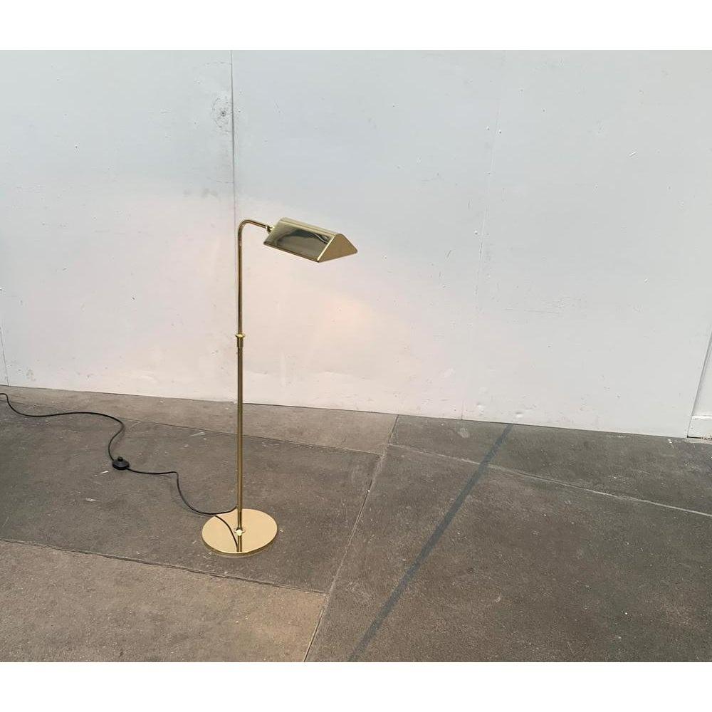Lámpara de pie de latón alemán Vintage Hollywood Regency de Florian Schulz, años 70 en venta 5
