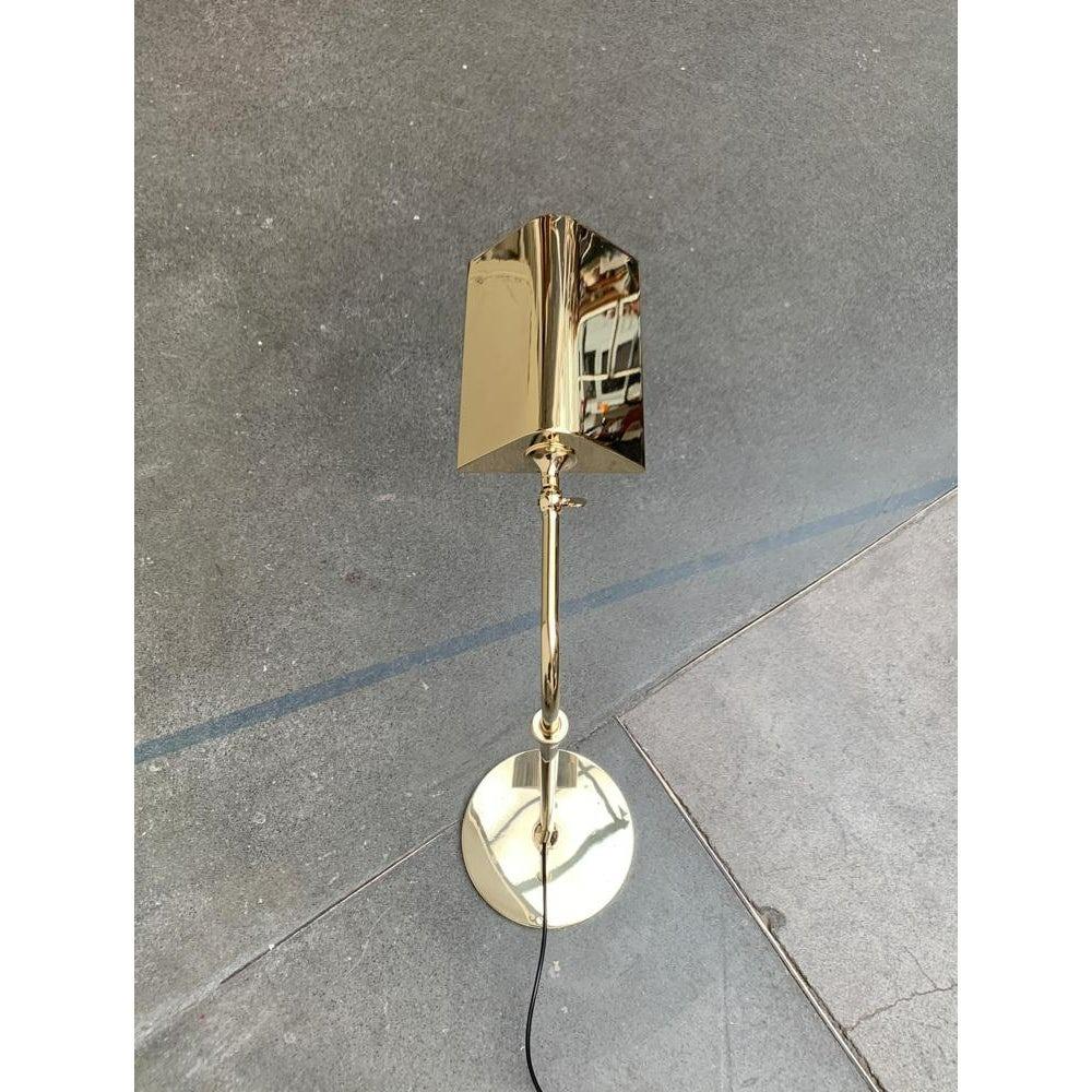 Lámpara de pie de latón alemán Vintage Hollywood Regency de Florian Schulz, años 70 en Bueno estado para la venta en Hamburg, DE