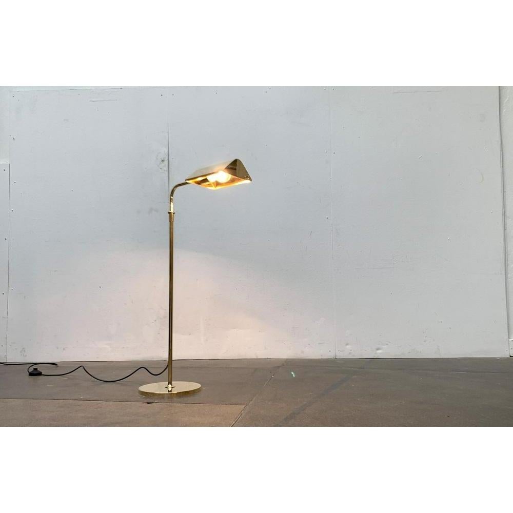 Lámpara de pie de latón alemán Vintage Hollywood Regency de Florian Schulz, años 70 en venta 3