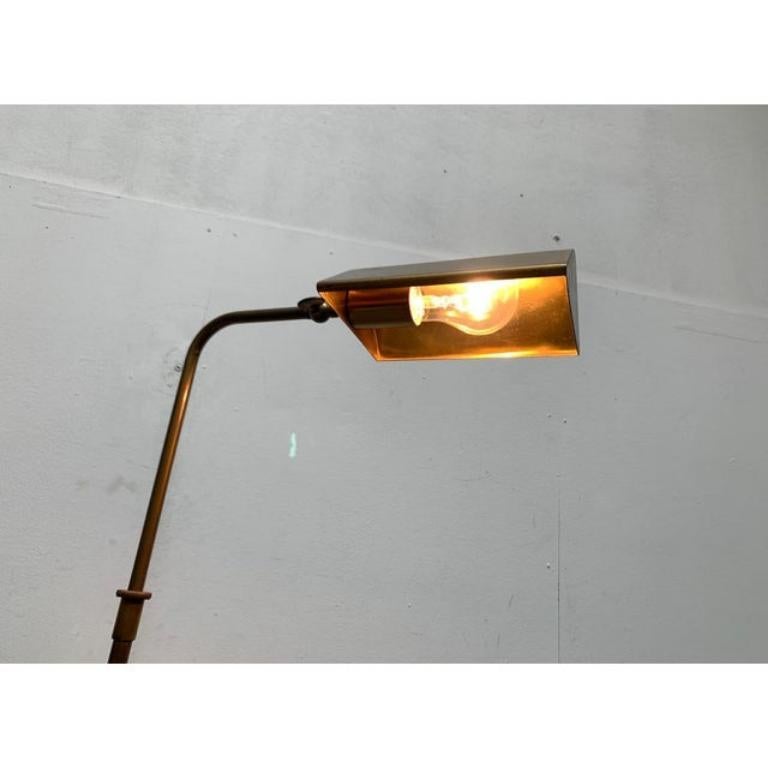 XX secolo Lampada da terra vintage Hollywood Regency in ottone tedesco di Florian Schulz in vendita