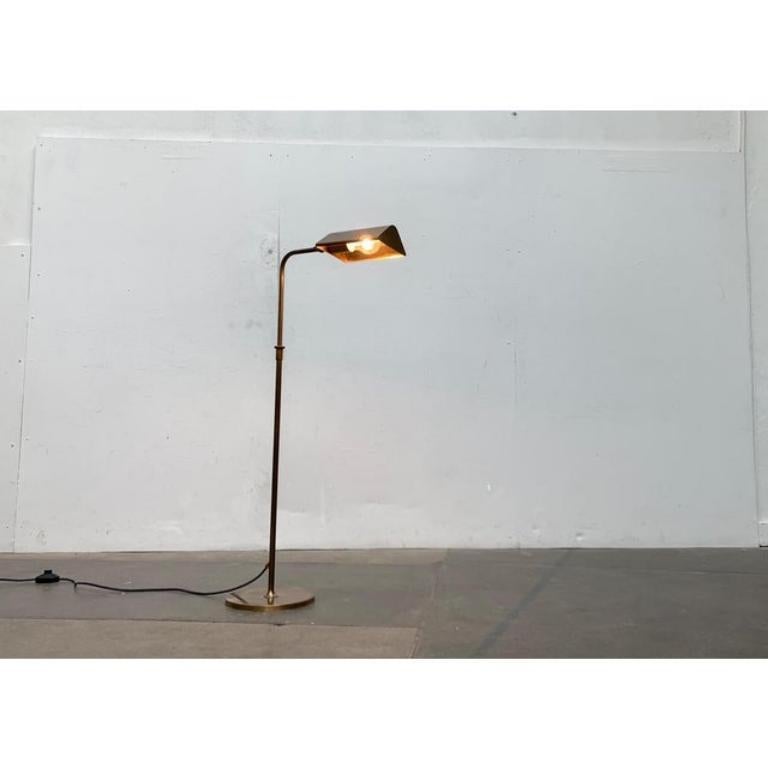 Metallo Lampada da terra vintage Hollywood Regency in ottone tedesco di Florian Schulz in vendita