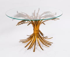 Vintage Hollywood Regency Gilded "Wheat-Sheaf'" Coffee Table Mid 20th Century