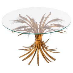 Vintage Hollywood Regency Gilded "Wheat-Sheaf'" Coffee Table Mid 20th Century
