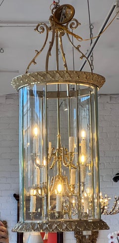 Art Deco Bronze Chandelier Theater Lantern Light Fixture
