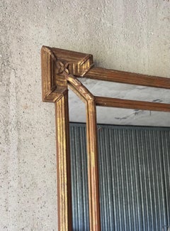 Vintage Hollywood Regency Giltwood Wall Mirror with Beveled Glass