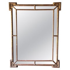 Vintage Hollywood Regency Giltwood Wall Mirror with Beveled Glass