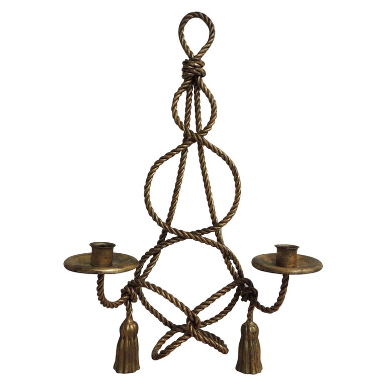 Vintage Hollywood Regency Gold Candle Sconce at 1stDibs