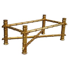 Vintage Hollywood Regency Gold Faux Bamboo Coffee Table Base 41" (table à cocktail)