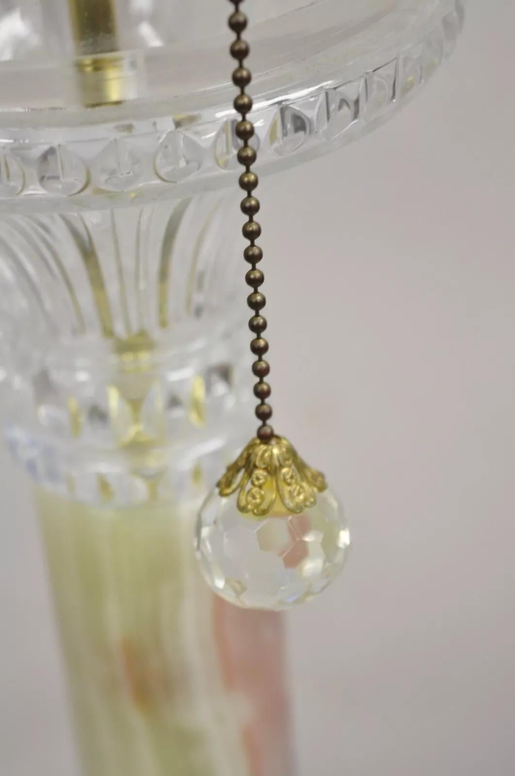 Lampe de table à colonne corinthienne en pierre d'onyx vert Hollywood Regency en vente 3