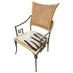 Vintage Hollywood Regency Iron Chair with Cowhide