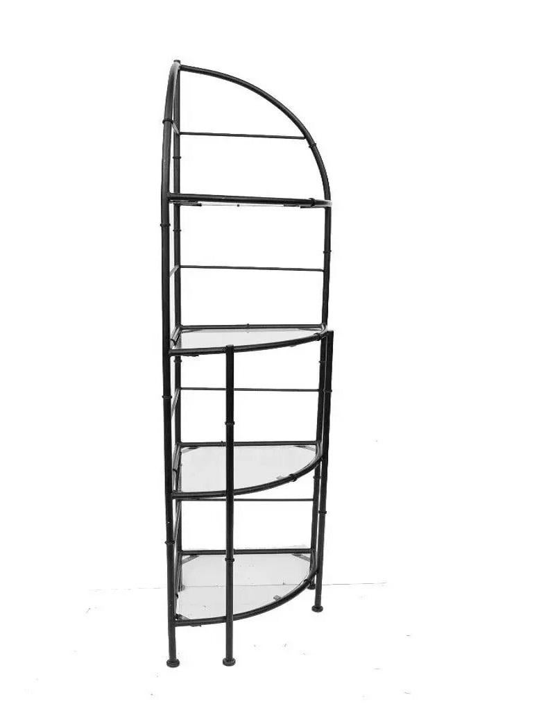 Vintage Hollywood Regency Eisen Metall Faux Bambus Ecke Bäcker Rack Etagere im Angebot 6