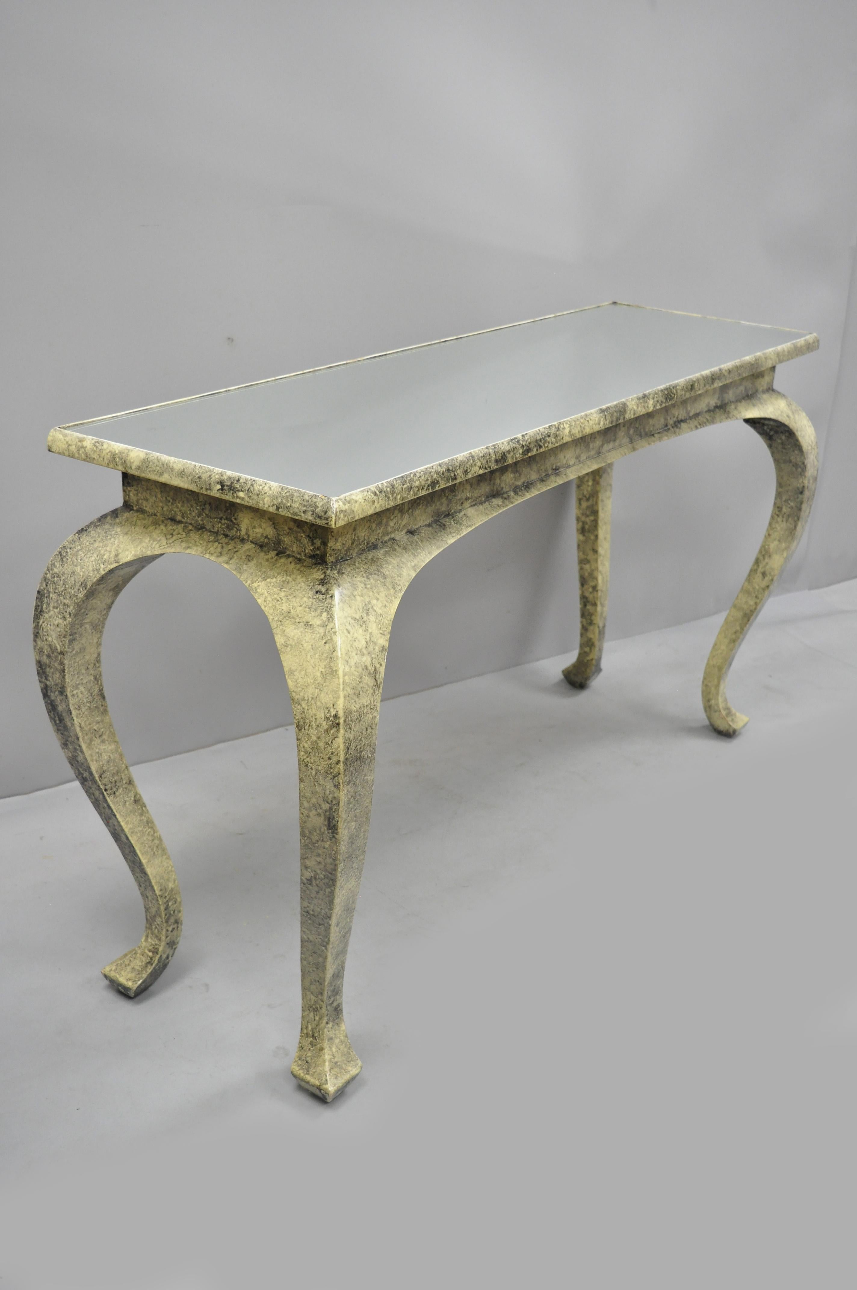Vintage Hollywood Regency James Mont Style Console Hall Sofa Table 6