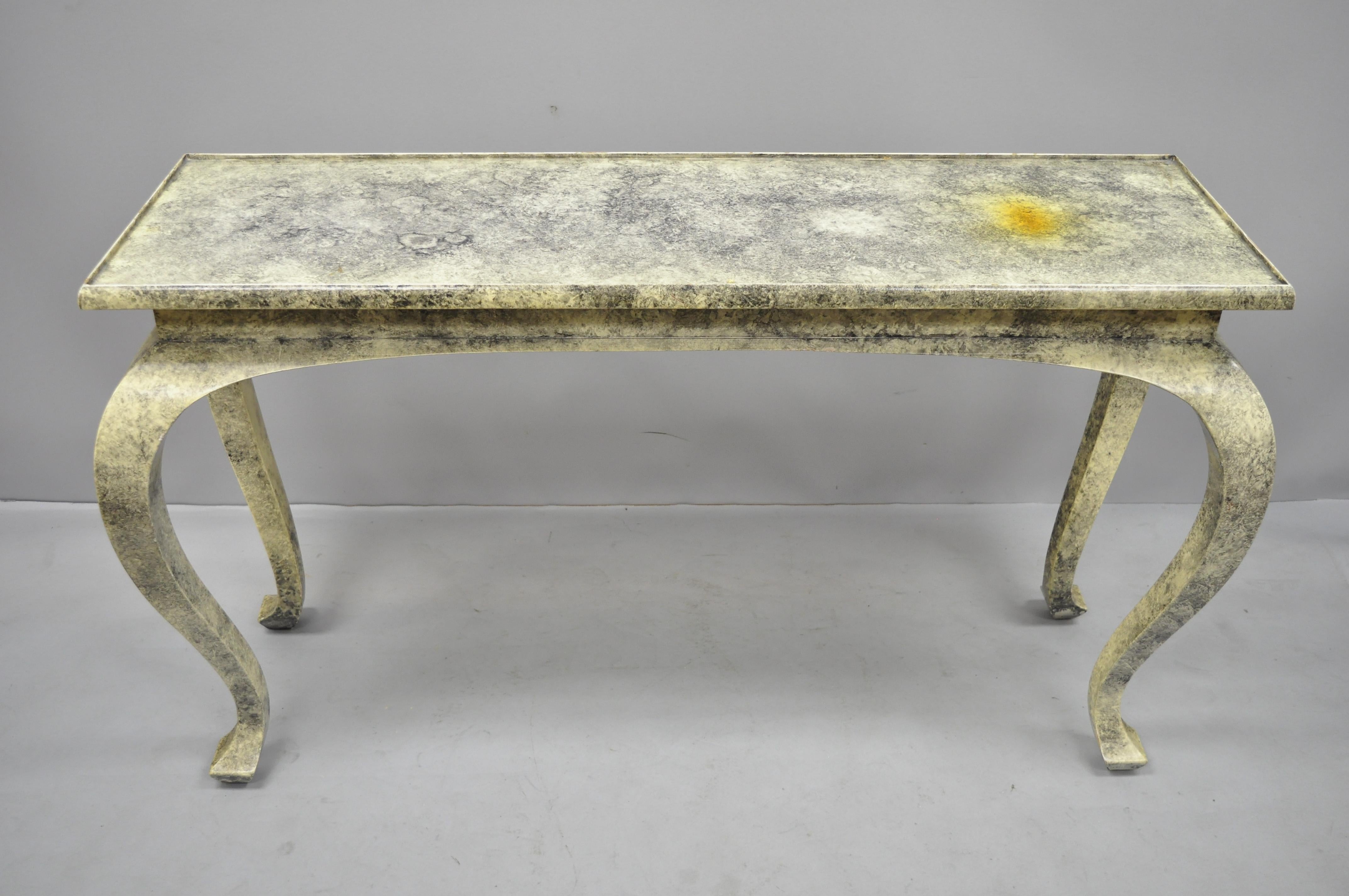 Vintage Hollywood Regency James Mont Style Console Hall Sofa Table 1