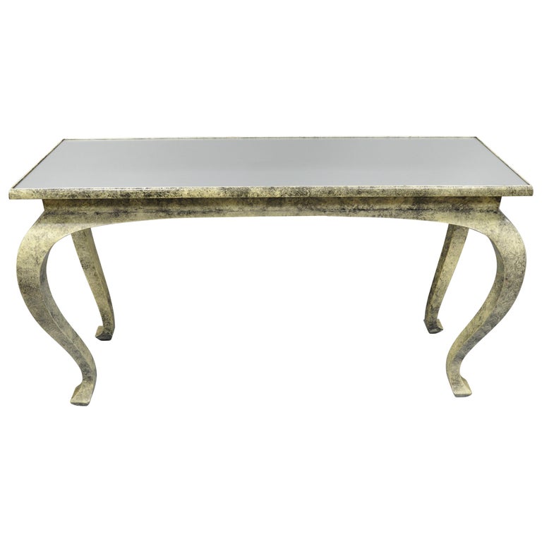 Vintage Hollywood Regency James Mont Style Console Hall Sofa Table For Sale at 1stDibs