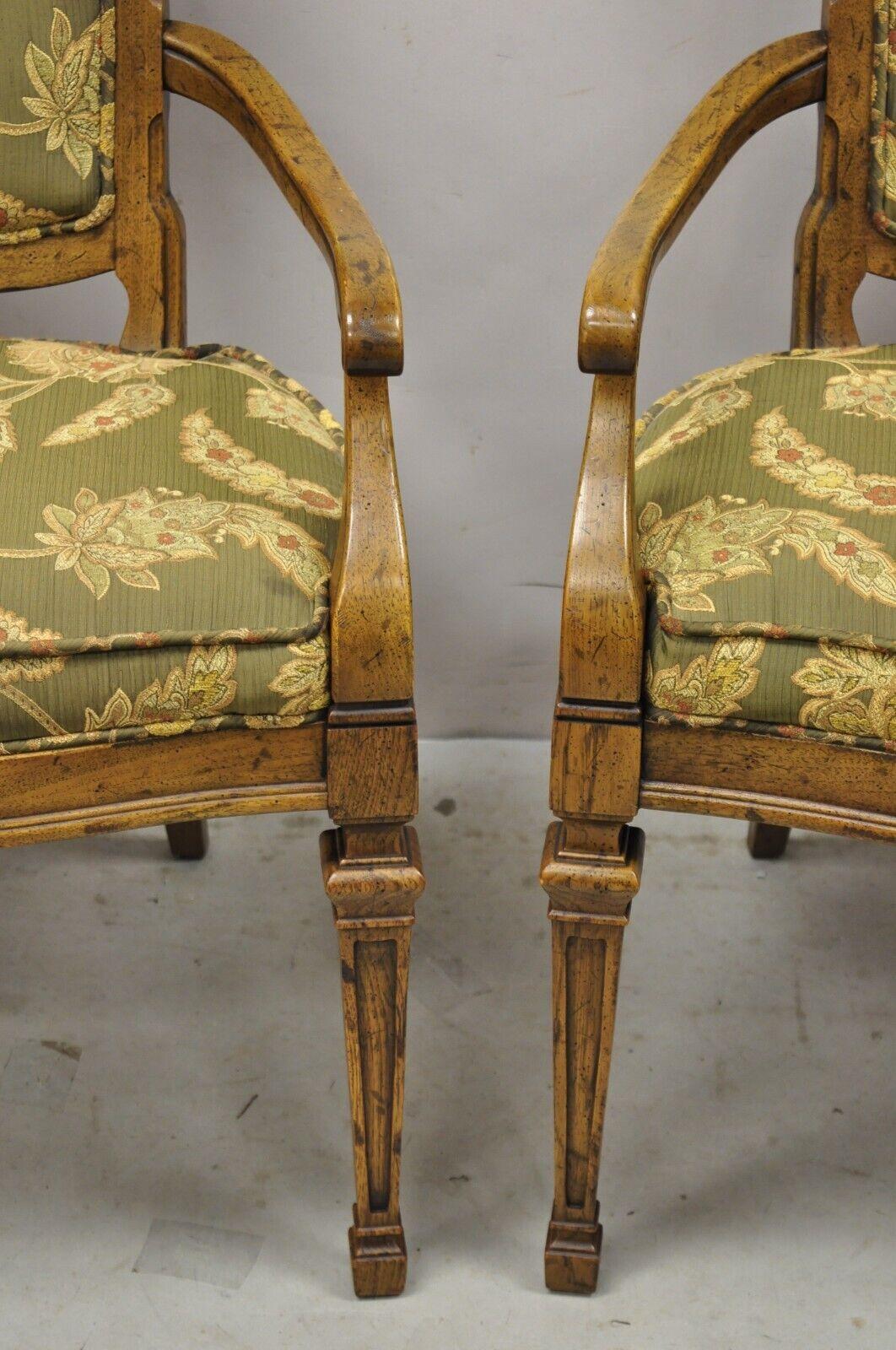 Vintage Hollywood Regency Keyhole Back Fireside Lounge Arm Chairs - a Pair For Sale 1