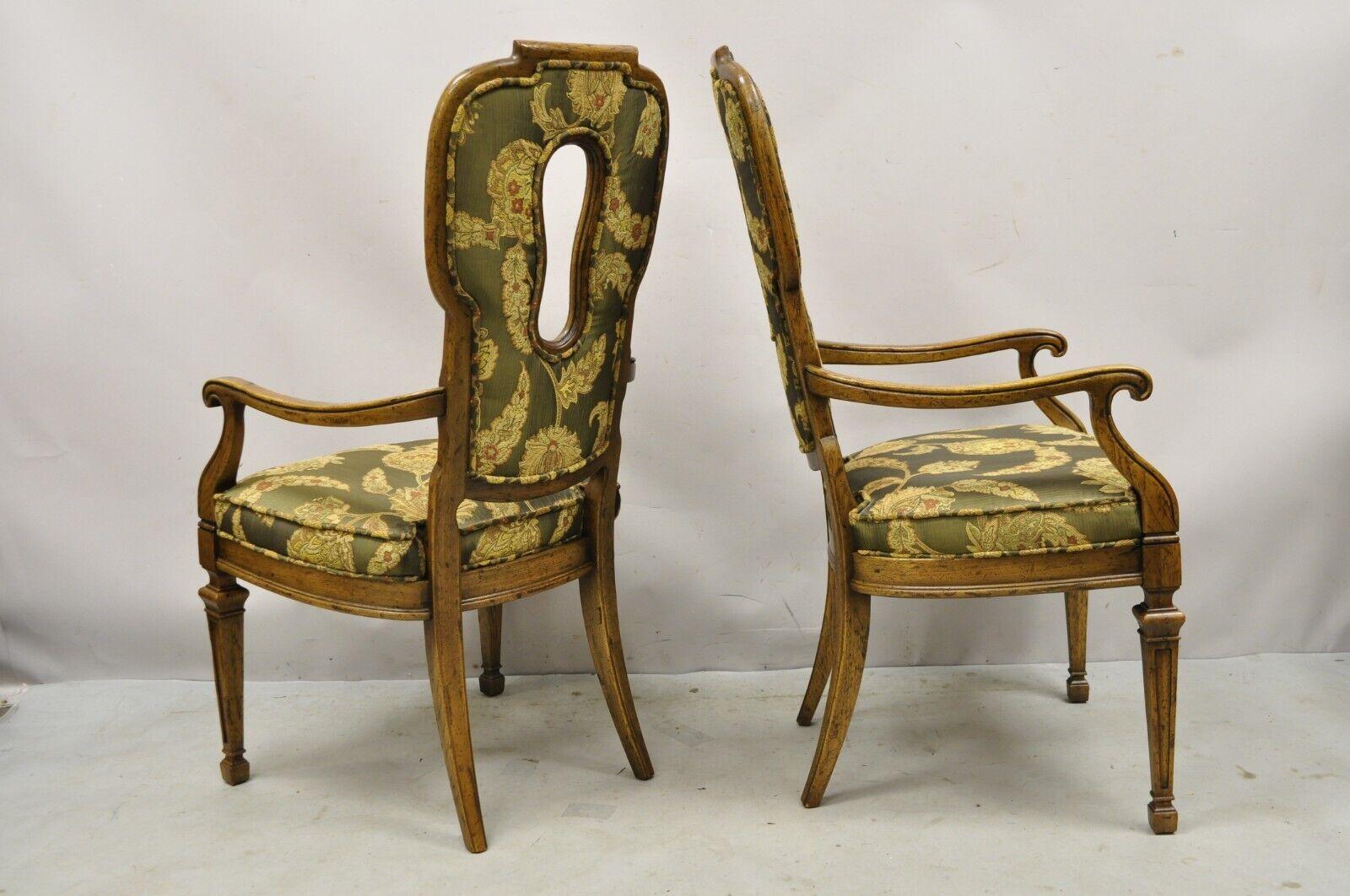 Vintage Hollywood Regency Keyhole Back Fireside Lounge Arm Chairs - a Pair For Sale 3