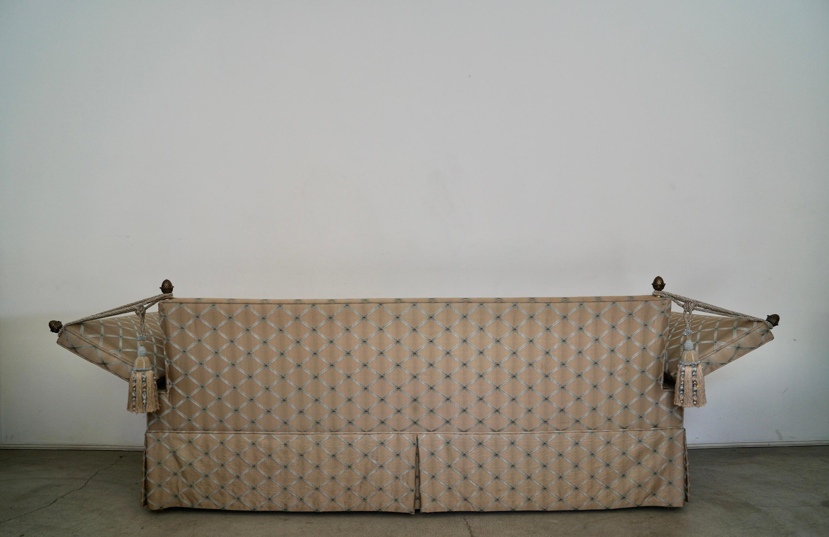 Vintage Hollywood Regency Knole Sofa For Sale 1