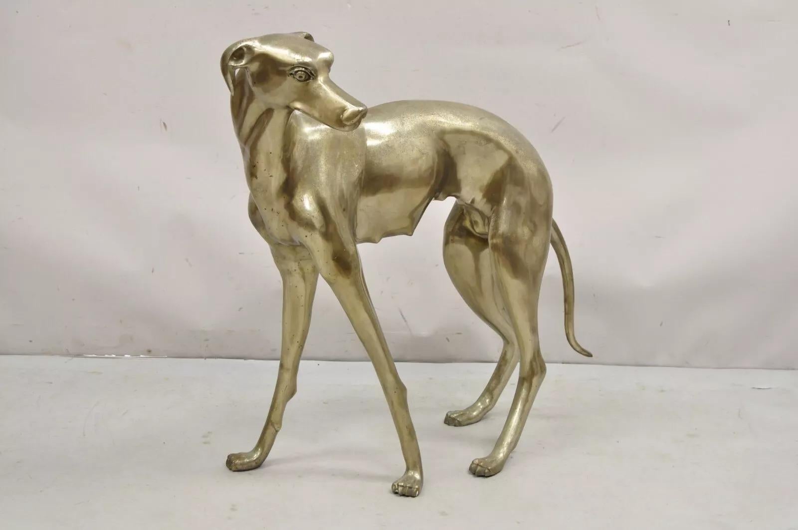 brass greyhound statue