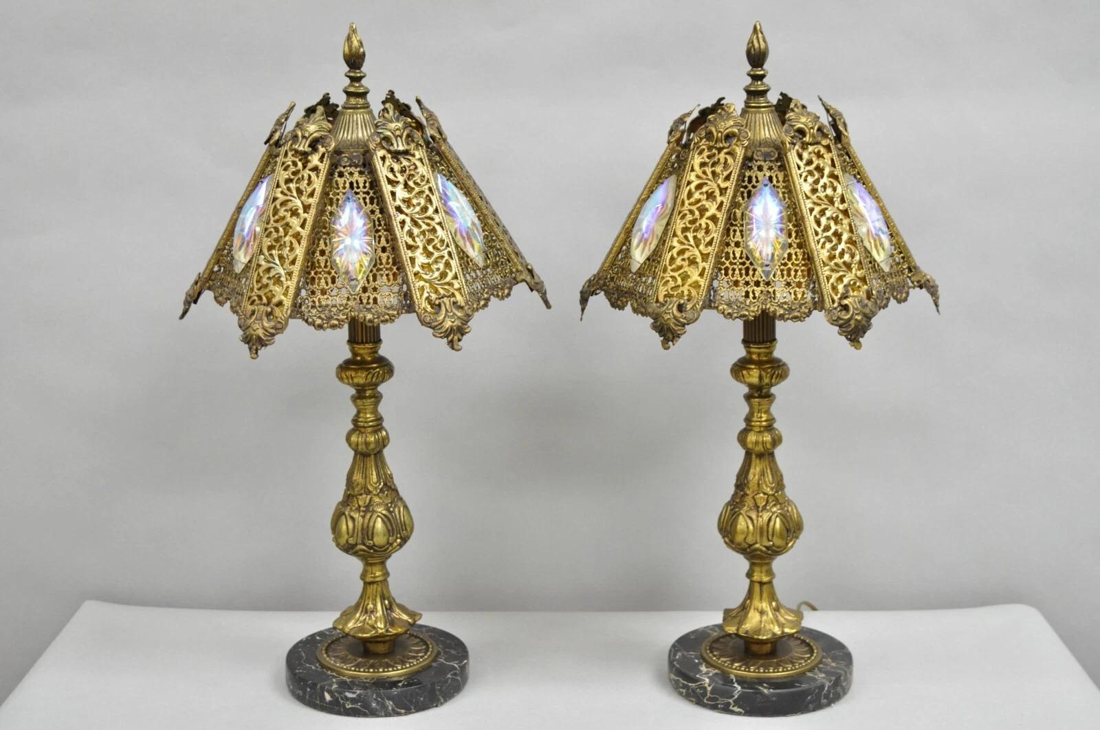 Kleine Gold-Tischlampen im Hollywood-Regency-Stil von Loevsky & Loevsky im Loevsky- und Loevsky-Stil, Paar im Angebot 4