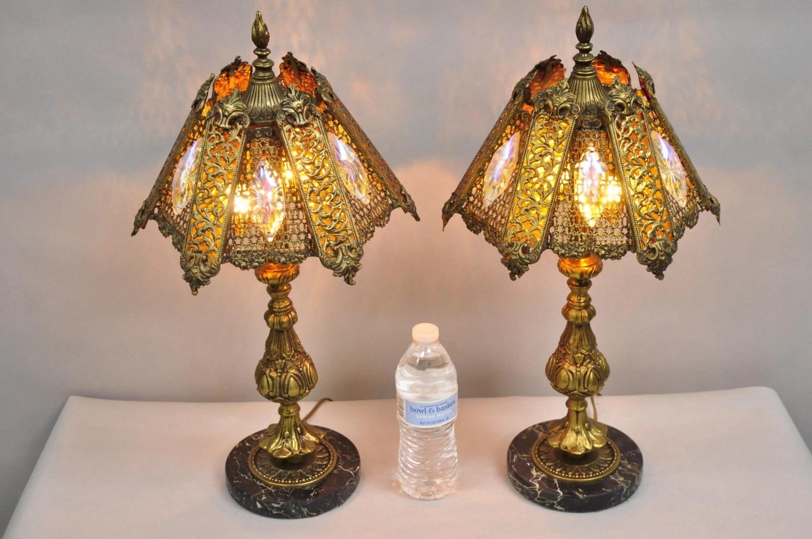 Kleine Gold-Tischlampen im Hollywood-Regency-Stil von Loevsky & Loevsky im Loevsky- und Loevsky-Stil, Paar im Angebot 2