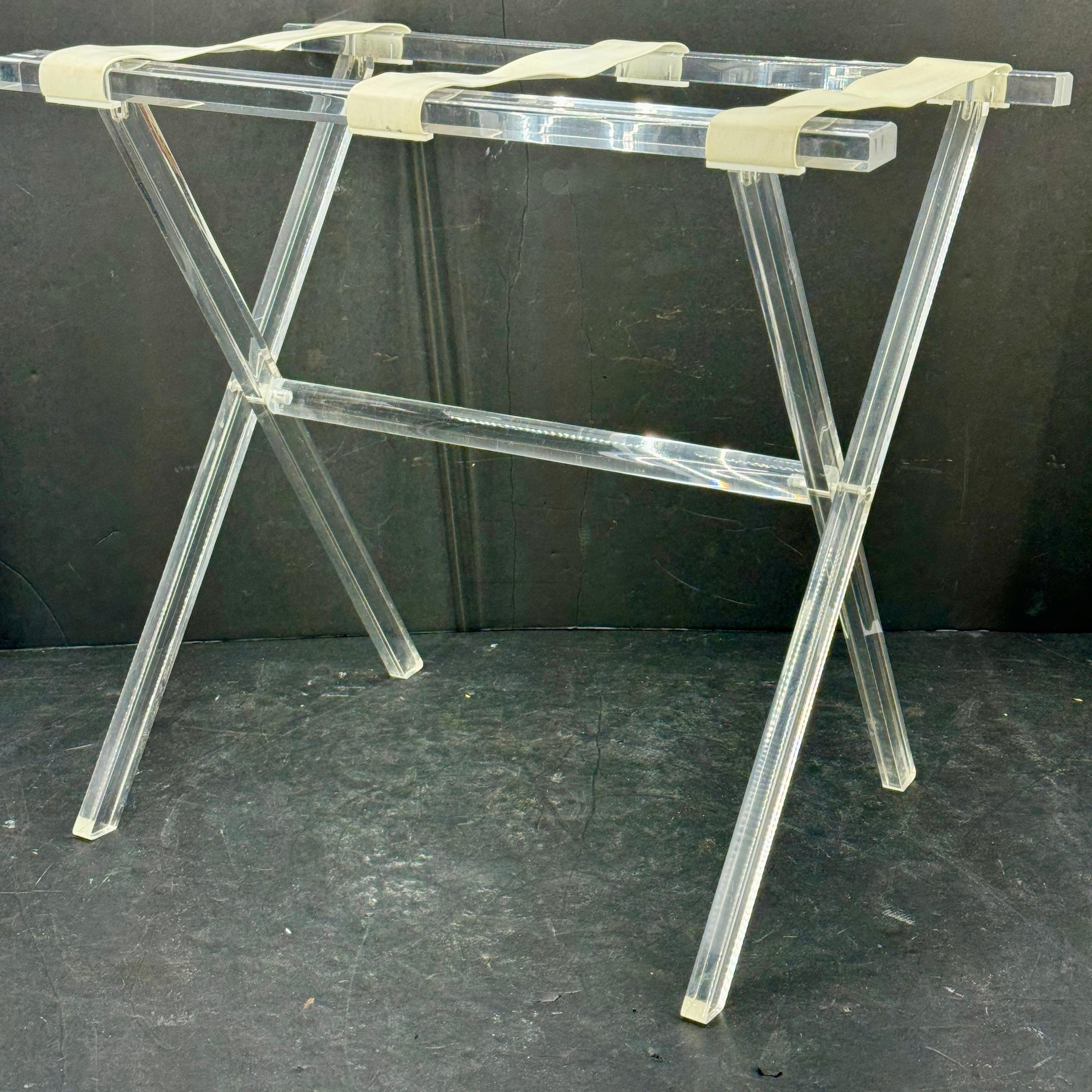 Hollywood Regency Lucite-Tablett-Tablett-Tisch oder Gepäckablage-Regency-Tisch (Handgefertigt) im Angebot