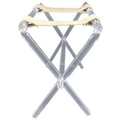 Vintage Hollywood Regency Lucite Tray Table or Luggage Rack