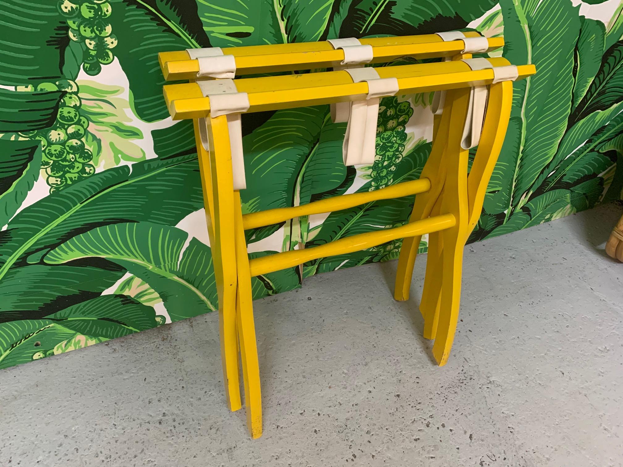 Wood Vintage Hollywood Regency Luggage Racks