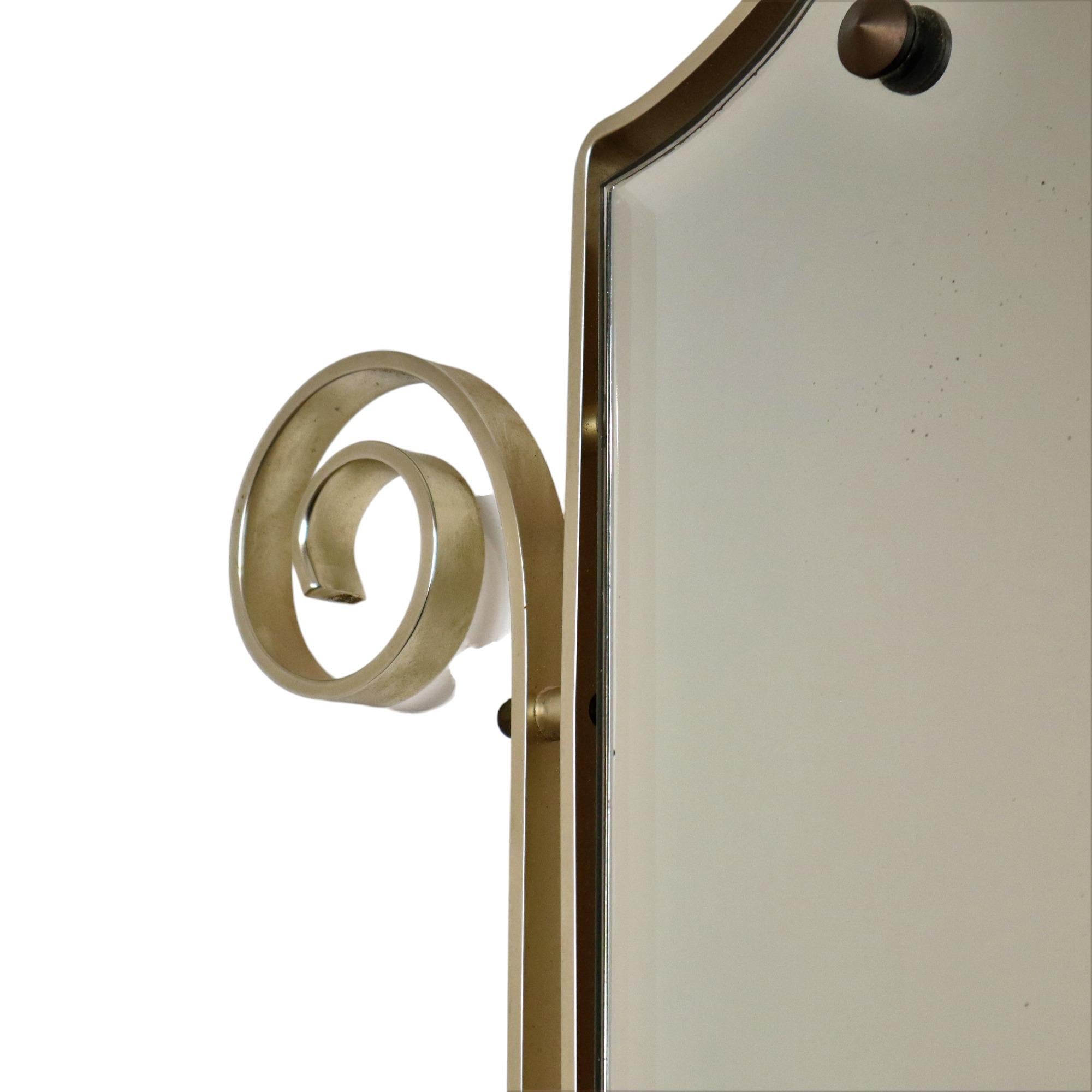 Miroir Vintage Hollywood Regency Or Métal Facetté Sixties en vente 2