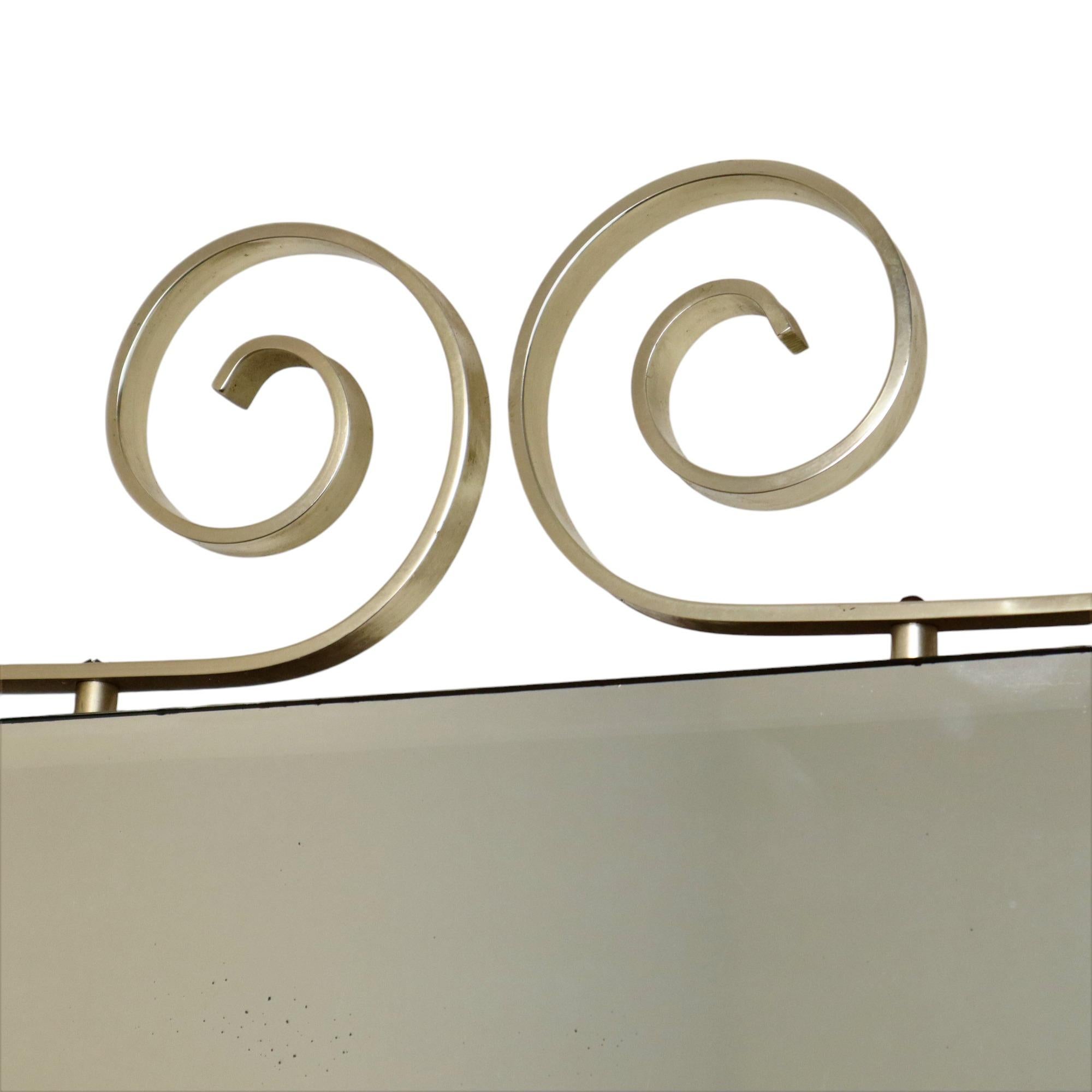 Miroir Vintage Hollywood Regency Or Métal Facetté Sixties en vente 3