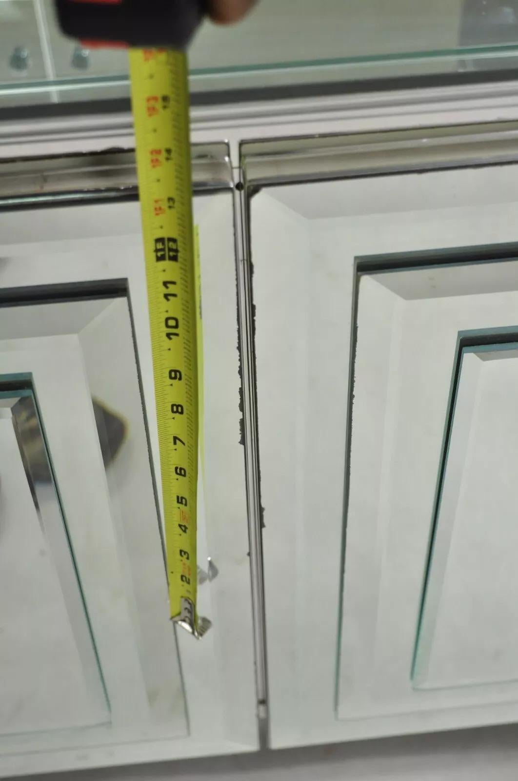 Vintage Hollywood Regency Mirrored Credenza Display Cabinets by Ello - a Pair For Sale 2