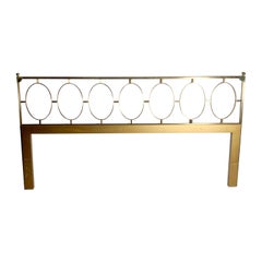 Vintage Hollywood Regency Modern Brass Designer Bed / Headboard