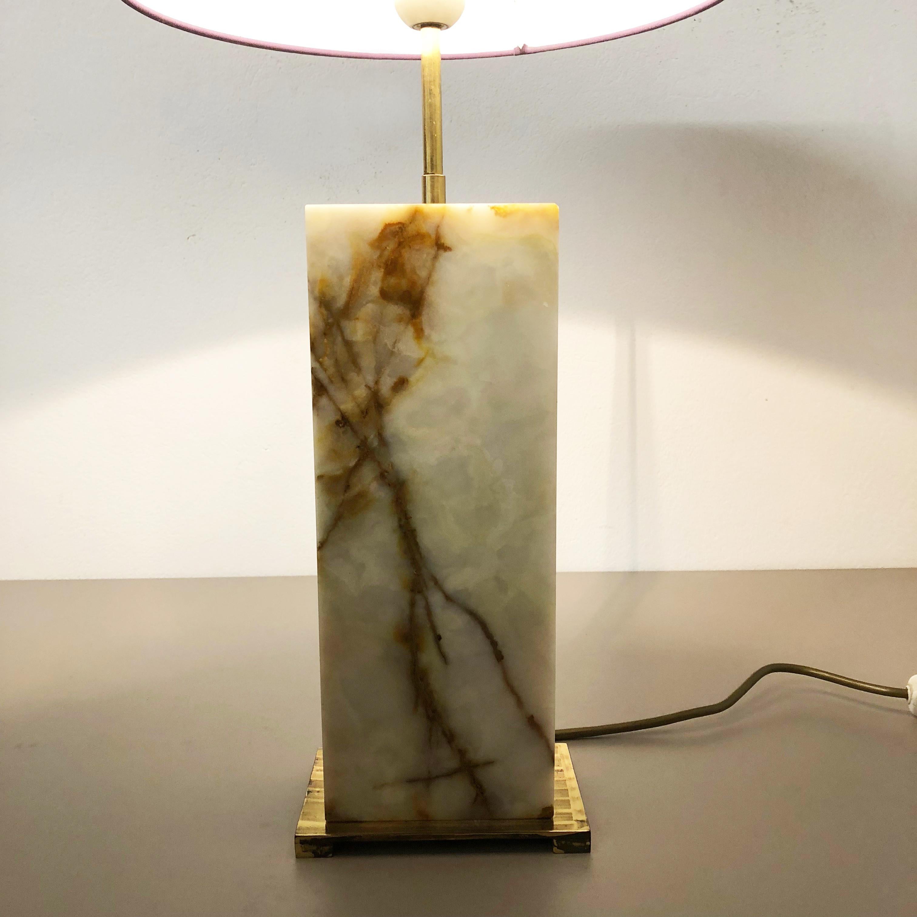 Vintage Hollywood Regency Onyx Marble Light Base Table Light, Italy, 1960s 12