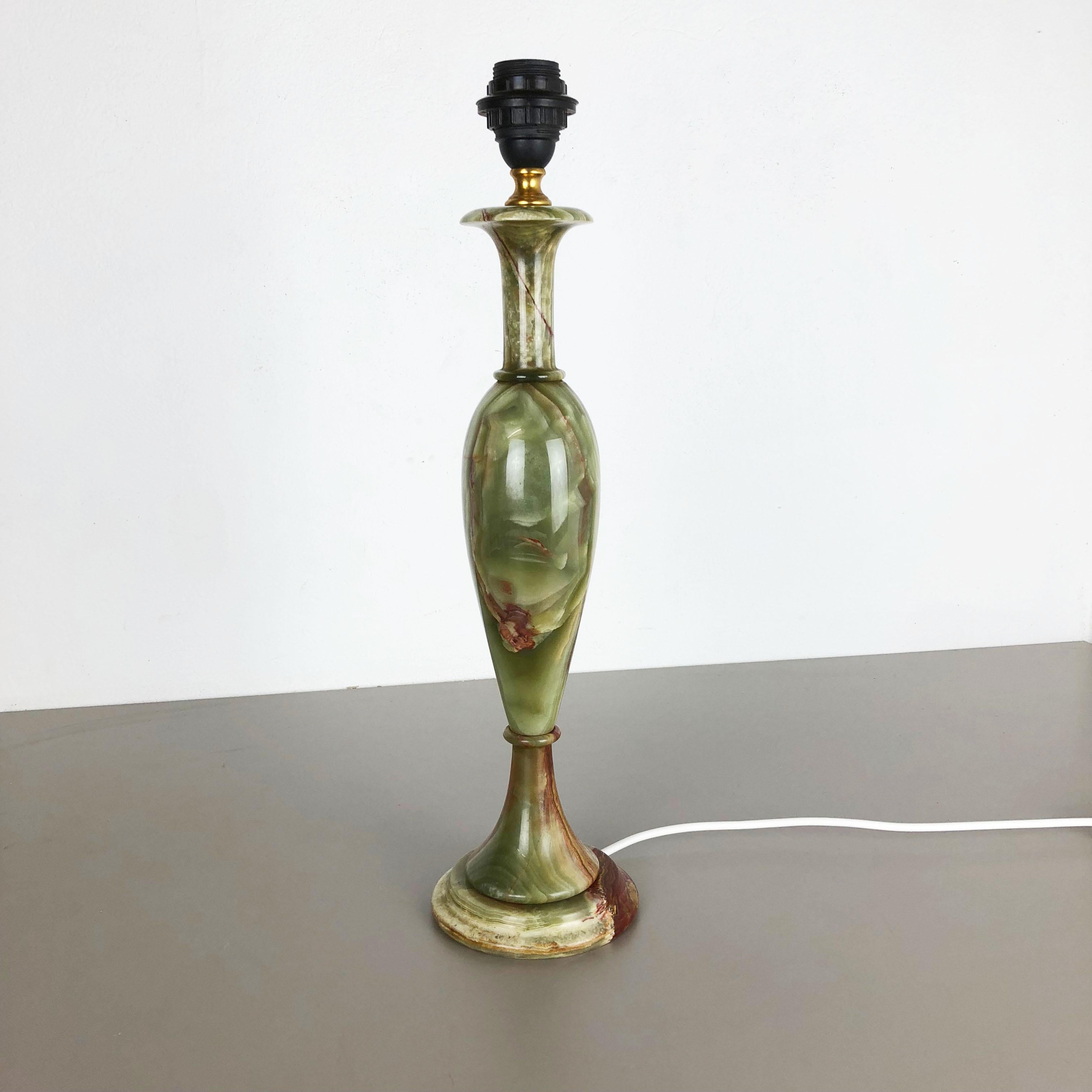 Vintage Hollywood Regency Onyx Marble Light Base Table Light, Italy, 1960s In Good Condition In Kirchlengern, DE