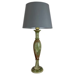 Lámpara de sobremesa vintage Hollywood Regency con base de mármol ónice, Italia, años 60