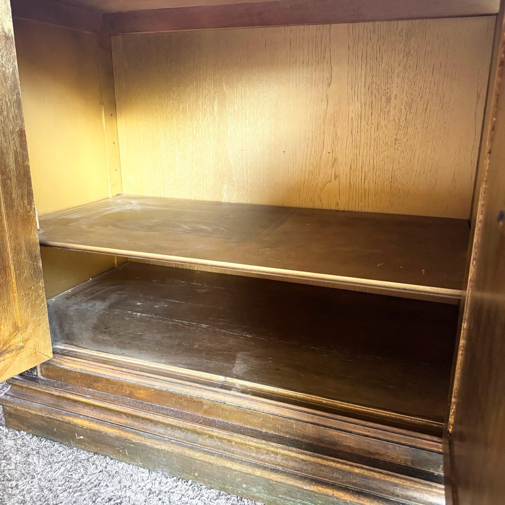Wood Vintage Hollywood Regency Pained Gold Credenza/Sideboard For Sale