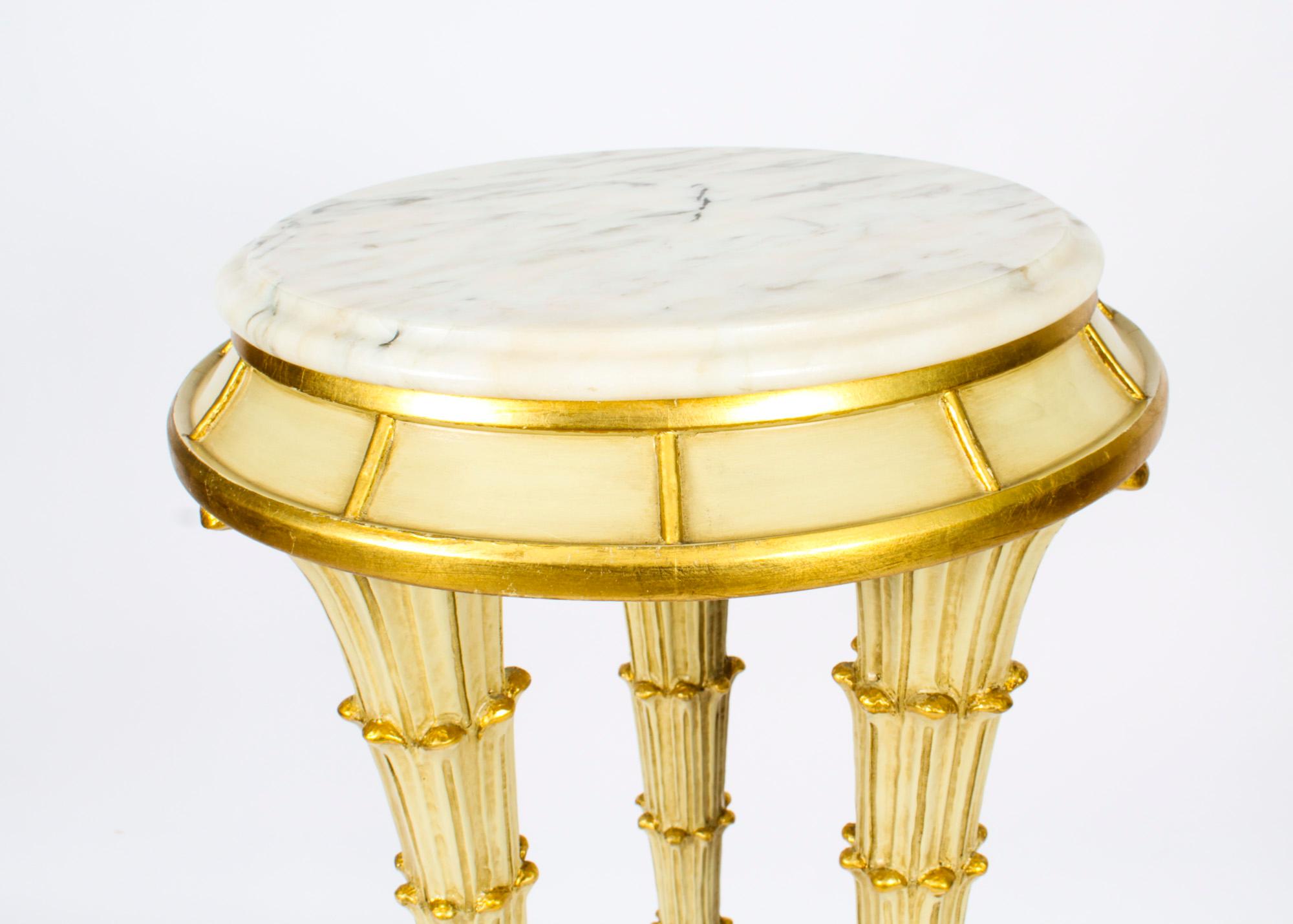 Gilt Vintage Hollywood Regency Painted Pedestal Mid 20th Century For Sale