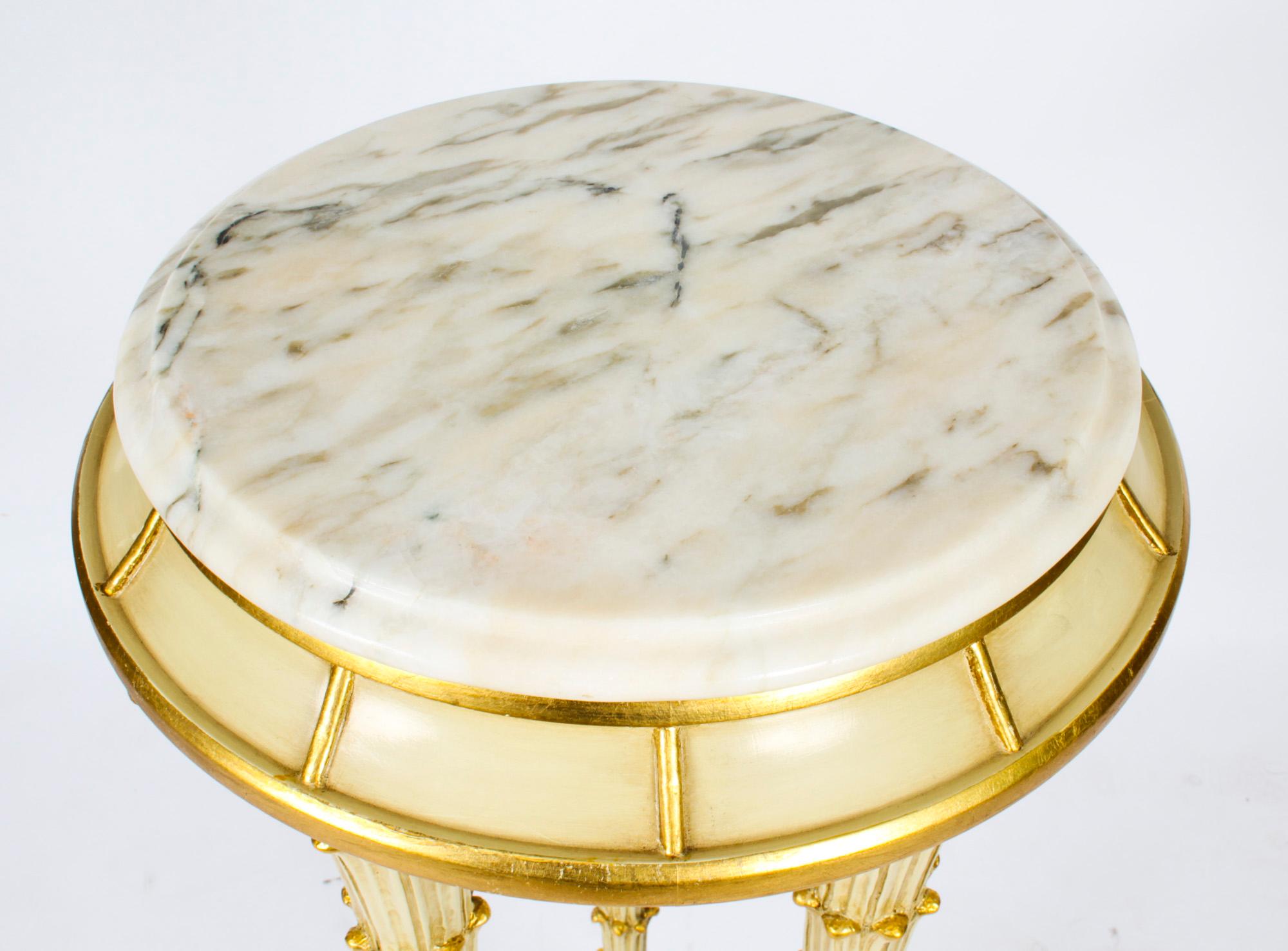 Marble Vintage Hollywood Regency Painted Pedestal Mid 20th Century For Sale