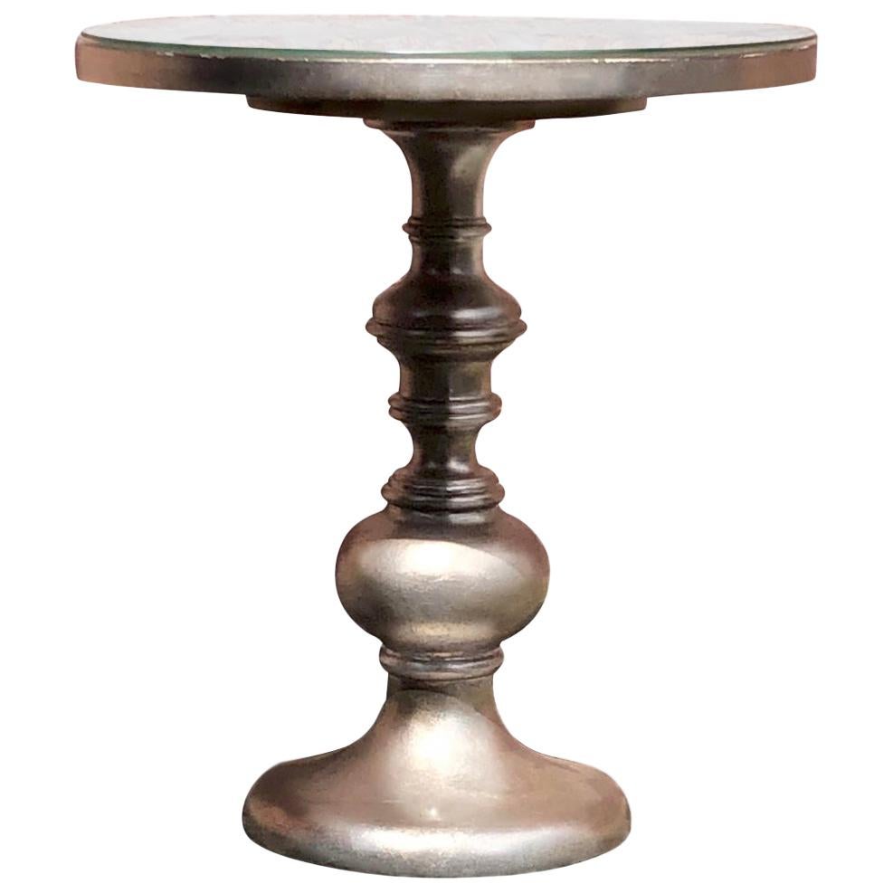 Vintage Hollywood Regency Phyllis Morris Sculptural Bronzed Round Side Table