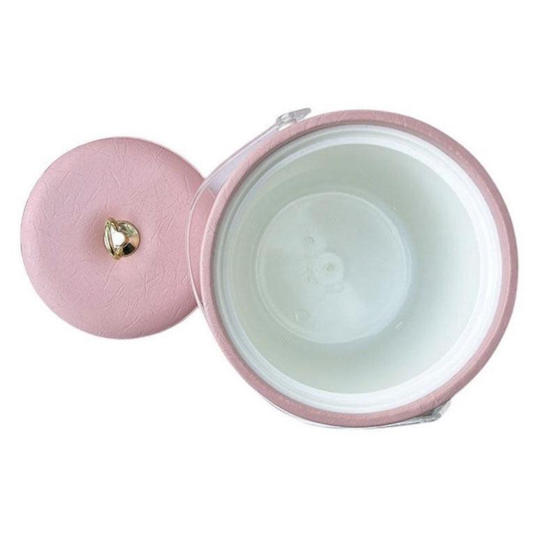 Vintage Hollywood Regency Pink and Lucite Ice Bucket with Lid For Sale 1