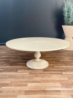 Vintage Hollywood Regency Round Coffee Table with Resin Top