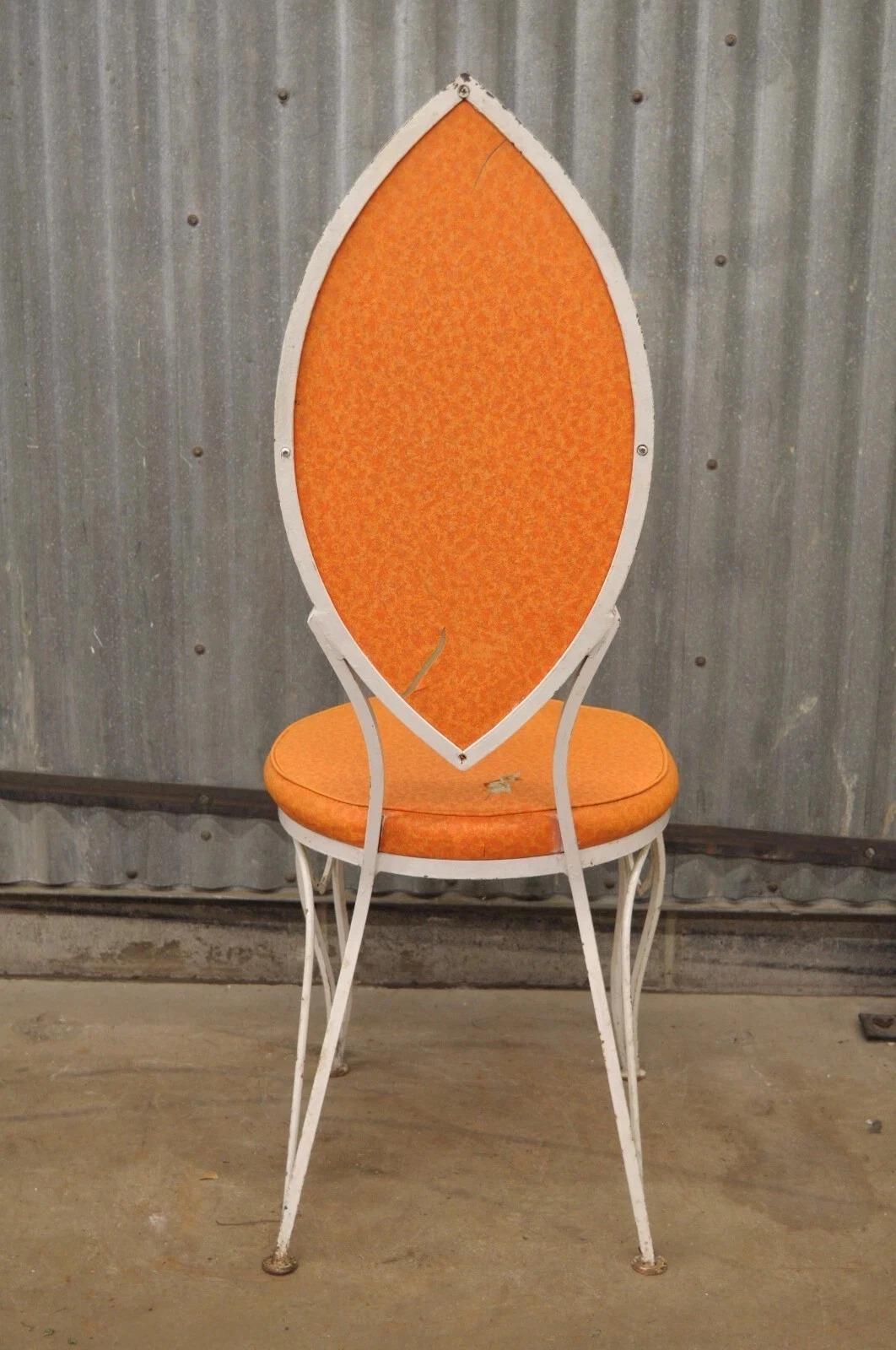 Unknown Vintage Hollywood Regency Salterini Style Marquise Wrought Iron Side Chair (C) For Sale