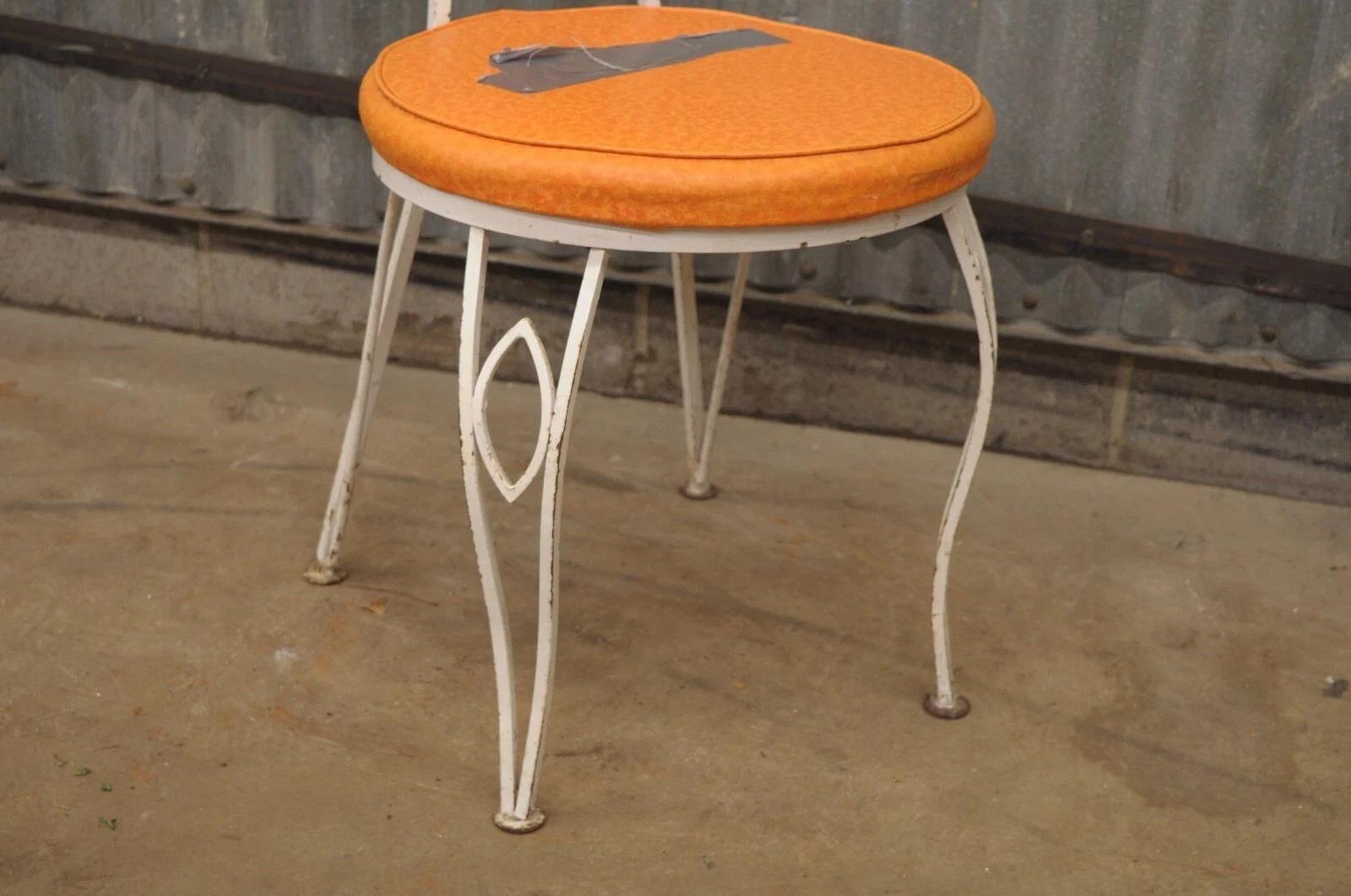 Vintage Hollywood Regency Salterini Style Marquise Schmiedeeisen Side Chair (D) (Moderne der Mitte des Jahrhunderts) im Angebot