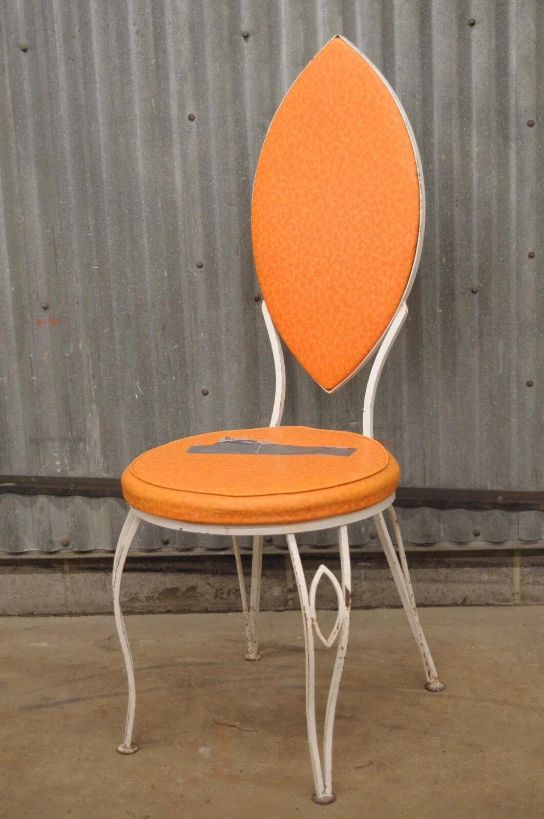 Vintage Hollywood Regency Salterini Style Marquise Schmiedeeisen Side Chair (D) im Zustand „Gut“ im Angebot in Philadelphia, PA