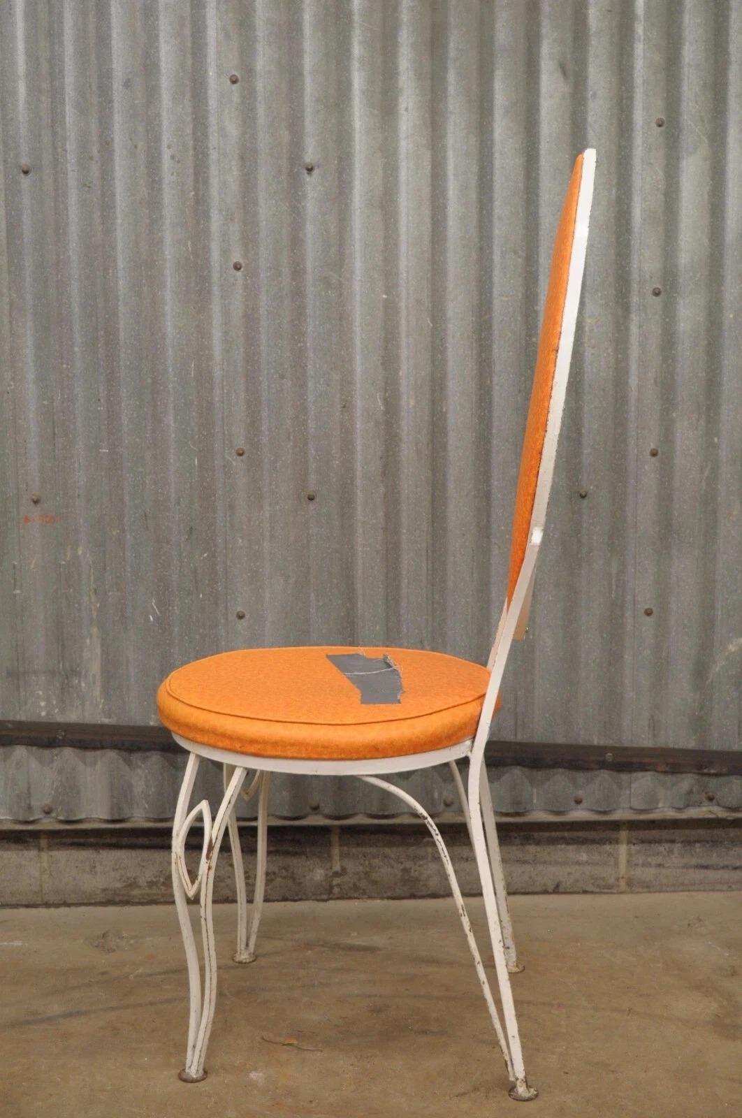 Vintage Hollywood Regency Salterini Style Marquise Schmiedeeisen Side Chair (D) (20. Jahrhundert) im Angebot