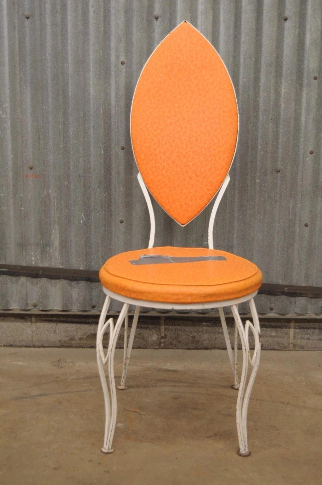 Vintage Hollywood Regency Salterini Style Marquise Schmiedeeisen Side Chair (D) im Angebot 2