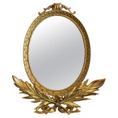 Vintage Hollywood Regency Solid Brass Vanity Table Mirror