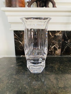 Vintage Hollywood Regency Style Christofle Crystal Vase